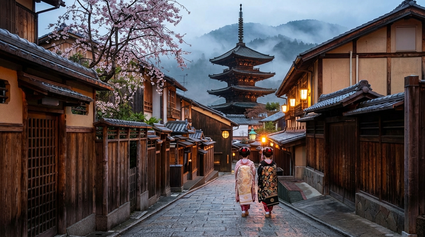Traditional street in Kyoto